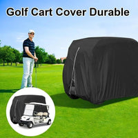 Waterproof Golf Cart Cover – Zippered 4-Passenger Protector with Elastic Hem for EZGO, Club Car & Yamaha