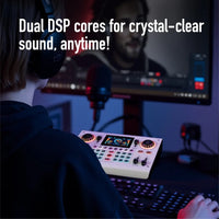 C100Pro Digital Sound Card – Portable Audio Interface with Real‑Time Voice Changer, Dual DSP, Noise Reduction & Reverb Control