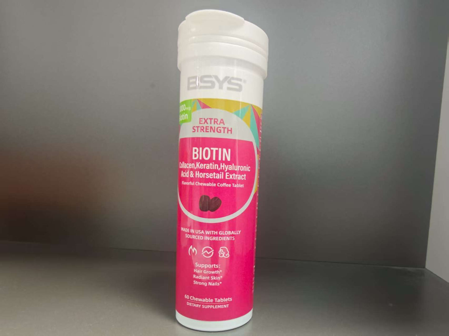 BSYS Coffee-flavored Biotin Chews Hair That Grows Nails That Shine These Tasty Supplements Taste Like Your Favorite Brew No Chalky Mess Just Glow From The Inside Out HairGoals CoffeeLover