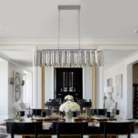 Modern Oval Crystal Chandelier – Luxury Ceiling Light Fixture for Dining Room, Living Room & Foyer (No Bulbs Included)