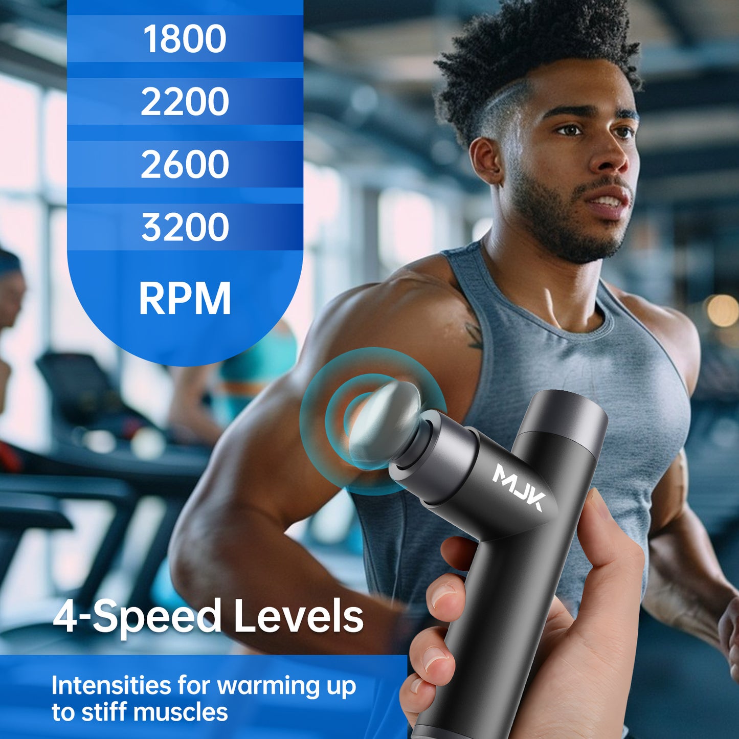Professional Deep Tissue Massage Gun With Heat Therapy - 3 Interchangeable Heads, 5 Speed Levels, Rechargeable Percussion Muscle Relaxer For Back, Neck & Leg Pain Relief, USB-C Charging