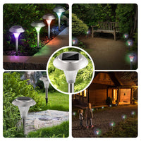 Solar Garden Lights – Color Changing LED Pathway Lights, IP44 Waterproof, Stainless Steel, 4/8/12/24 Pack