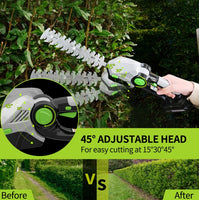 Cordless 2-in-1 Hedge Trimmer & Grass Shears – 21V Electric Garden Tool Kit with Dual Battery for Lawn, Patio & Bush Care