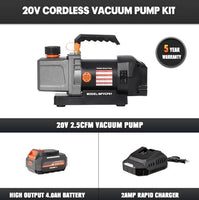 Mayoki Cordless 2.5CFM Vacuum Pump Kit – Compatible with Dewalt 20V MAX, 4.0Ah Battery, Oil‑Gas Separation, Low Noise Design