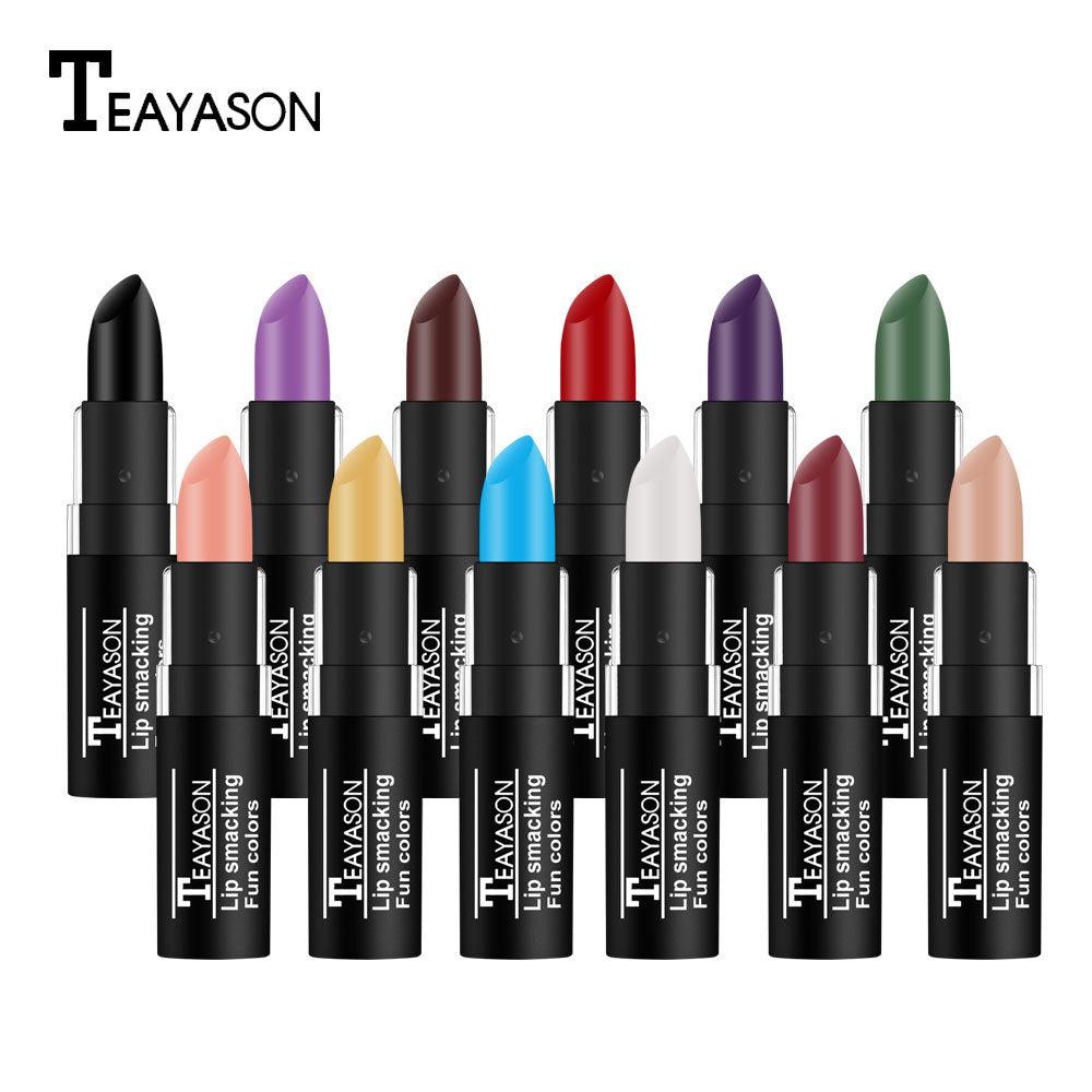 Halloween Creative Lipstick Collection – White, Nude, Vampire Red, Olive Green, Black & Purple Retro Makeup