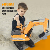 680° Rotating Remote Control Excavator Toy – Realistic Lights, Sounds & Alloy Bucket
