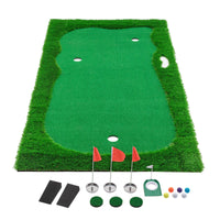 10x5 FT Golf Putting Green, Golf Training Mat With High-quality Turf, 3 Holes, 3 Flags And Cups For Indoor Outdoor