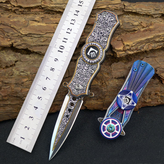 Fingertip Gyro Folding Knife – High‑Hardness Stainless Steel EDC Multi‑Function Pocket Knife for Camping & Survival