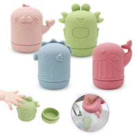 Silicone Marine Animal Bath Toys – Squeeze & Squirt Set for Babies & Toddlers, Mold-Free & Eco-Friendly