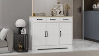 Farmhouse Buffet Cabinet Sideboard – White Finish, 3 Drawers & 3 Doors for Dining, Kitchen & Living Room Storage