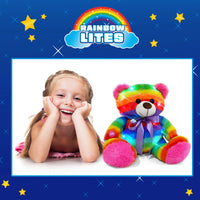Rainbow Lites Teddy Bear Glow Plush LED Night Light Up Stuffed Animal (16 inch)