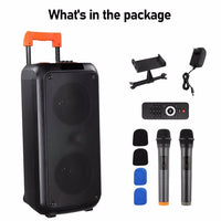 40W Portable Karaoke Machine & Trolley Speaker – Dual 8