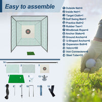 Golf Practice Net Cage with Metal Frame – Indoor & Outdoor Hitting Kit