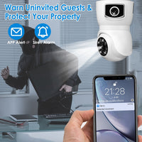 Dual‑Lens 1080P WiFi Security Camera – E27 Light Socket, AI Human Detection, 360° Panoramic View, Night Vision & Two‑Way Audio