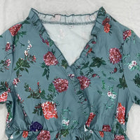 V-Neck Floral Lace Trim Dress – Long Sleeve A-Line Retro Midi for Women’s Spring & Fall Style