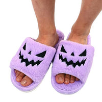 Halloween Winter Warm Slippers – Cute Indoor Shoes for Women with Soft Sole & Cozy Plush Design