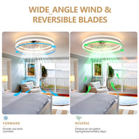 Ceiling Fan with Light – Modern Dimmable LED Ceiling Fan with Remote Control, 6 Speeds & Timer (White)