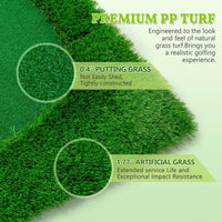 10x5 FT Golf Putting Green, Golf Training Mat With High-quality Turf, 3 Holes, 3 Flags And Cups For Indoor Outdoor