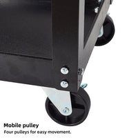3‑Tier Tool Cart – Heavy‑Duty Steel Rolling Storage with Ball Bearing Drawer & Casters (Black)