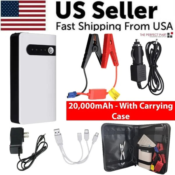 20000mAh Car Starter Booster – Portable Power Bank & Battery Charger with Jumper Box for Emergency & Travel
