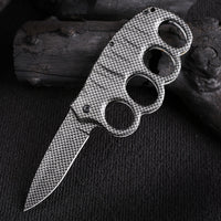 Outdoor Folding Knife – 5Cr17MoV Stainless Steel Blade, Carbon Fiber Finish & Tactical Gloves  Camping, Defense & Survival Tool