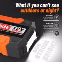 UT1200 Portable Power Bank – 12V 12000mAh Jump Starter with LED Light & Fast Charging for Cars, Phones & Outdoor Use