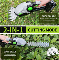 Cordless 2-in-1 Hedge Trimmer & Grass Shears – 21V Electric Garden Tool Kit with Dual Battery for Lawn, Patio & Bush Care