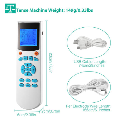 Impulse Massager Machine – 10 Modes, 4 Outputs, 8 Electrode Pads for Pain Relief, Muscle Recovery & Relaxation