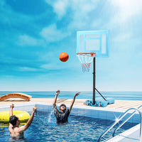 Poolside Basketball Hoop Stand – Height Adjustable Portable System with Clear Backboard & Fillable Base (36.5