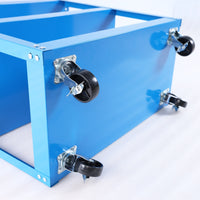 3‑Tier Rolling Mechanic Tool Cart – Heavy‑Duty Steel Utility Cart with Lockable Wheels & 450 lbs Capacity (Blue)