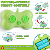 2-Pack Dinosaur Remote Control Cars with Lights & Music – Rechargeable, Multiplayer Fun for Kids Ages 3+