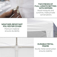 Outsunny 10×20 Party Tent – Outdoor Wedding Canopy Gazebo with 6 Removable Sidewalls & Mesh Panels (White)