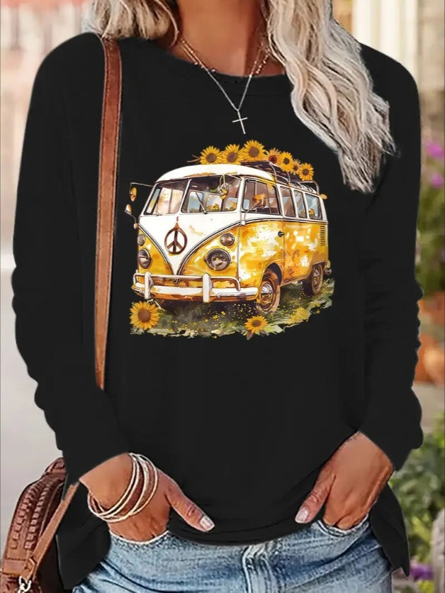 Women's Long Sleeve Sweatshirt – Hoodless Crewneck Pullover for Casual Everyday Comfort
