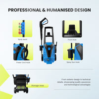 Electric Pressure Washer – 2.0 GPM High-Power Cleaning Machine with Foam Cannon for Cars, Patios & Outdoor Surfaces