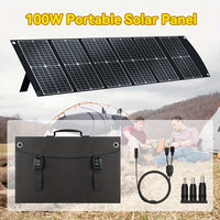 100W Foldable Solar Charging Panel – High Efficiency with USB‑C PD3.0, USB‑A QC3.0 & DC Output for Camping, RV & Outdoor Use