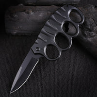 Outdoor Folding Knife – 5Cr17MoV Stainless Steel Blade, Carbon Fiber Finish & Tactical Gloves  Camping, Defense & Survival Tool