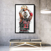 Michael Jordan Canvas Art – Chicago Bulls Legend Wall Décor  Premium Basketball Wall Print