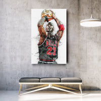 Michael Jordan Canvas Art – Chicago Bulls Legend Wall Décor  Premium Basketball Wall Print