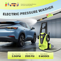 Electric Pressure Washer – 2.0 GPM High-Power Cleaning Machine with Foam Cannon for Cars, Patios & Outdoor Surfaces