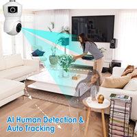 Dual‑Lens 1080P WiFi Security Camera – E27 Light Socket, AI Human Detection, 360° Panoramic View, Night Vision & Two‑Way Audio