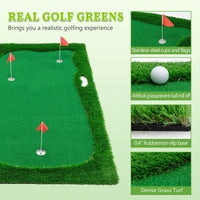 10x5 FT Golf Putting Green, Golf Training Mat With High-quality Turf, 3 Holes, 3 Flags And Cups For Indoor Outdoor