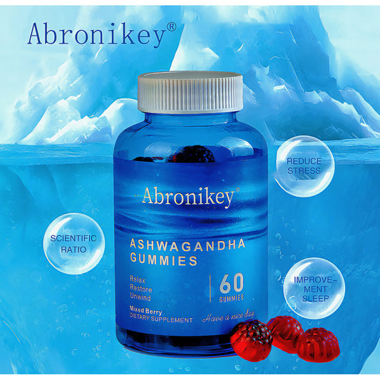 Abronikey Ashwagandha & Vitamin D Gummy-Mixed Berry, KSM-66, Vegan,PlantBased, Non-GMO, Gluten-Free & Gelatin Free