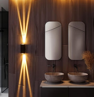 Outdoor Beam Wall Light – Modern Up & Down Waterproof Wall Lamp for Patio, Yard, Garden & Indoor Décor (Black, 20W, IP65)