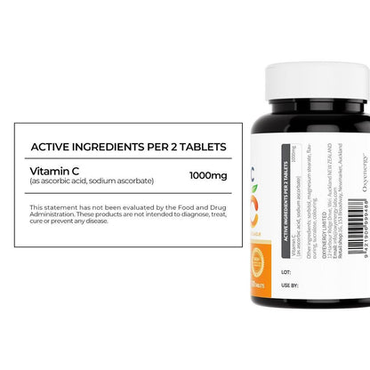 OXYENERGY Chewable Vitamin C – 1000mg, 100 Tablets