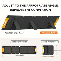 100W Foldable Solar Charging Panel – High Efficiency with USB‑C PD3.0, USB‑A QC3.0 & DC Output for Camping, RV & Outdoor Use