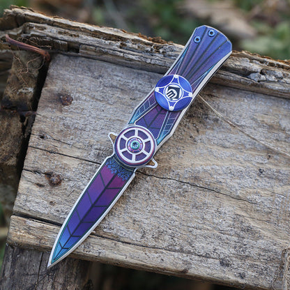 Fingertip Gyro Folding Knife – High‑Hardness Stainless Steel EDC Multi‑Function Pocket Knife for Camping & Survival