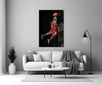 Michael Jordan Tempered Glass Wall Art – Ultra‑HD Print, Glossy Finish, Easy Mounting