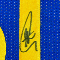 Framed Autographed Stephen Curry 35×39 Golden State Warriors Blue Jersey – JSA COA