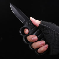 Outdoor Folding Knife – 5Cr17MoV Stainless Steel Blade, Carbon Fiber Finish & Tactical Gloves  Camping, Defense & Survival Tool