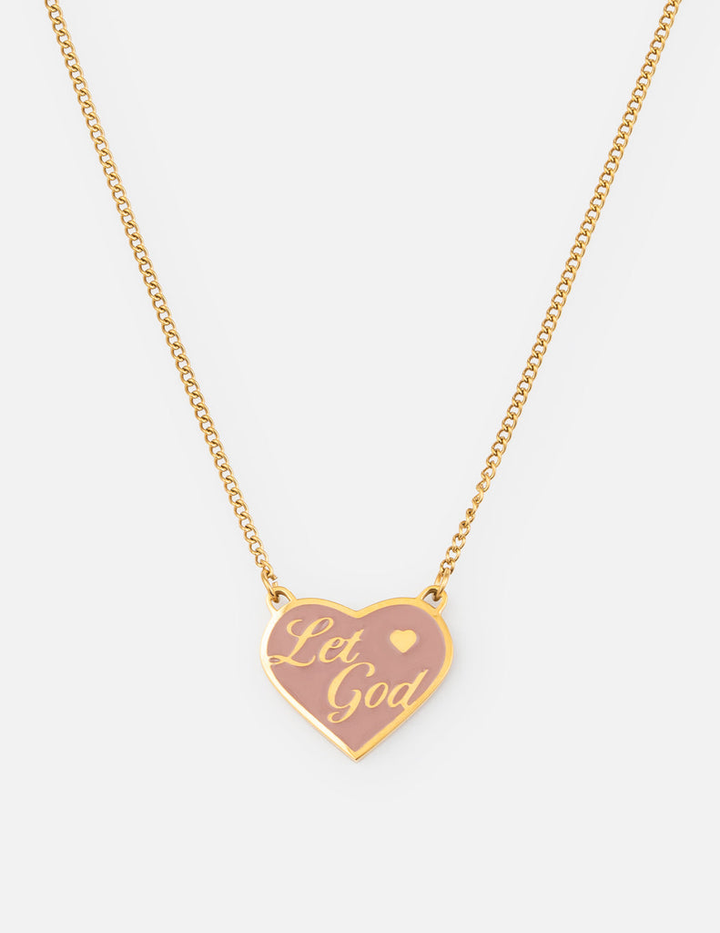 Enamel Let God Necklace